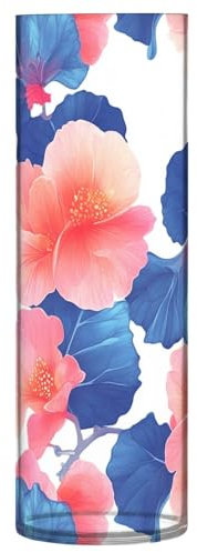 Blauer Pfirsich-Begonien-Kunststoff-Zylindervasen für Blumen, 30 x 9 cm, Hochzeitsvase, ästhetische Vase für Hochzeit, Zuhause, Küche, Wohnzimmer, Dekor