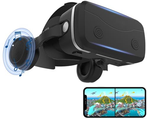 Casque de réalité virtuelle 3D - Lunettes pour casque VR | Casque de réalité virtuelle tout-en-un pour téléphones portables compatibles avec smartphones et autres appareils mobiles