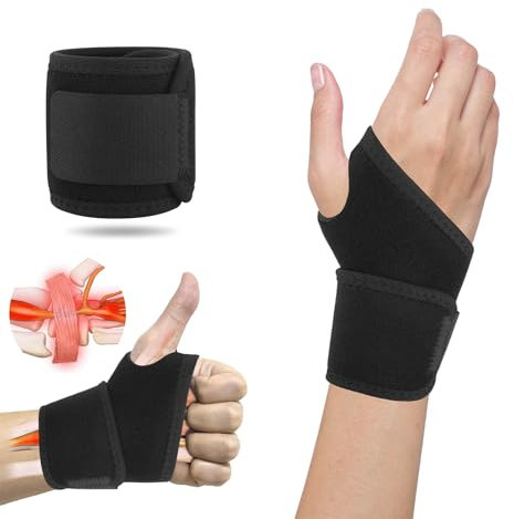 Handgelenk bandagen, bandage handgelenk Bandage, Handgelenkstütze sport, Sehnenscheidenentzündung, Schmerzlinderung, Arthritis, Einstellbare Kompression Bandage Handgelenk [Rechts/Links], (Schwarz)