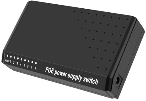 Rtxbvg 8 porte 6 + 2 iniettori switch PoE alimentazione a un passaggio Ethernet RJ45 senza adattatore di alimentazione di rete familiare 10/100M per fotocamere
