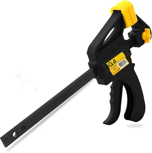 AIBULO 12-Inch (305mm) Ratchet Bar Clamp – Heavy-Duty 70KG Force, Quick Release, One-Handed Operation – Perfect for Woodworking, DIY & Crafting Projects