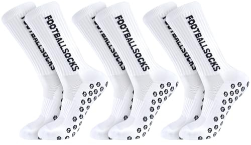 Niofind Fotbollsstrumpor, 3 Par Anti-slip Fotbollsstrumpor, Greppsockor Fotboll Herr & Dam, Halkfria andningsbara Sportstrumpor för Basket Löpning Pilates Yoga, 35-38 39-42 43-46