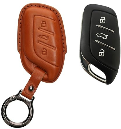 kwmobile Schlüsselhülle für MG 3-Tasten ZS MG4 MG5 MG6 Hülle Leder - Autoschlüssel Schlüssel Hülle - Schlüsselcover Schlüsselschutz in Braun
