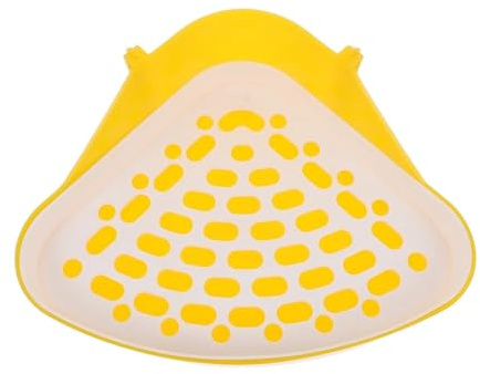 Dreieckige Kaninchentoilette mit abnehmbarem Gitter, ABS-Kunststoff-Töpfchen für Meerschweinchen/Frettchen, Eck-montiertes Trainingstablett (weiß)