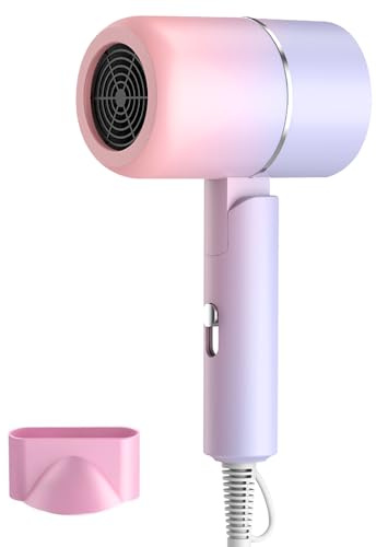 LYPPUL Asciugacapelli da Viaggio Pieghevole,800W Asciugacapelli Ionico,Phon Capelli da Viaggio,Portatile e Compatto,2 Temperature,Maneggevole,per Salone e Casa Viaggi,per Molte Acconciature