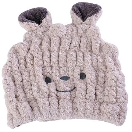 Veemoon Baby Shower Hat and Hair Drying Towel Cap Super Absorbent Quick Dry Baby Bath Towel Hat Smile Face Suitable for Newborns and Infants