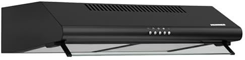 HEINNER CH-400-BK 60 cm Edelstahl Unterbau-Dunstabzugshaube – 326,4 m³/h Absaugleistung, 2×60 W Motor, LED-Beleuchtung, doppelte Aluminiumfilter, 3 Geschwindigkeitsstufen, 5 Jahre Garantie