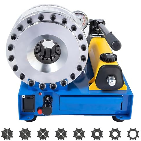CIELOBLOEN Kit di crimpatrice e crimpatrice idraulica con 8 matrici, pressa Manuale per Tubi Intrecciati da 10 mm a 30 mm, per Meccanici e Fai da Te