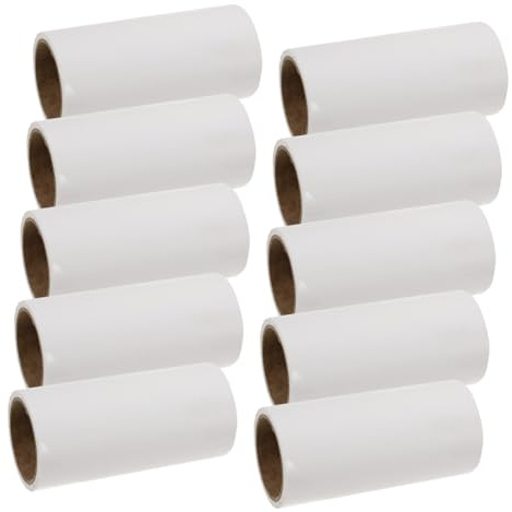 TOYZFRIENDY Lint Roller Refills Sticky Paper Tape 600 Sheets 10pcs Pet Hair Remover Refill Rolls for Clothes Bags Bedding Furniture Dust Fuzz Removal Household Use