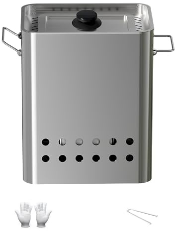 Barbecue portatile a carbonella senza fumo, barbecue verticale con guanti, perfetto per 26 spiedini, ideale per campeggio, pic, patio, cucina all'aperto (kebab non incluso)