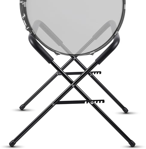 Zonon 1 Set Heavy Duty Multi Fit Folding Bass Drum Stand Adjustable 21 Inches Steel Bass Drum Legs Tubing with Protective Sleeve Accommodates Large Drums for Orchestra Band(Black)