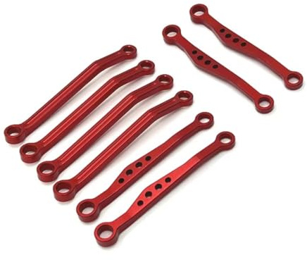 RC Zugstange Kompatibel Mit WPL C54 C54-1 C64-1 C74 C74-1 1/16 Ferngesteuertes Auto, Upgrade-Modifikationsteile, Vordere Und Hintere Zugstange(Red)
