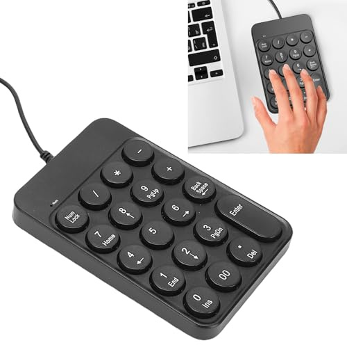 Bewinner Tastierino Numerico Cablato, Tastierino Numerico USB a 19 Tasti, Tastiera Numerica Portatile Ergonomica per Computer Portatile, 10 Milioni di Pressioni