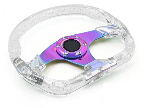 Sportlenkrad 320mm 12.5inch Acryl Lenkrad & Hornknopf 6 Löcher Modified Sports 10 Farben(Transparent color)