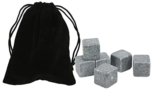 Whiskey-Steine-Set, 2 cm, Granit, Whiskey-Eissteine, Kühlsteine ​​für Whiskey, Gin, Wein, Wodka, mit Flanellbeutel, Geschenk für Männer, Vater, Ehemann (6)