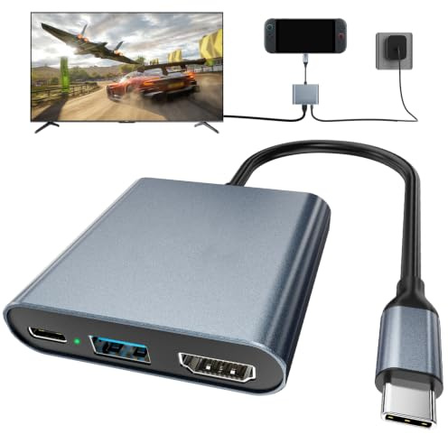 Switch 2 Dock, docking station portatile USB C con 4K @ 120Hz/PD 100W/1000M Ethernet/2 porte USB 3.0, dock TV da viaggio in lega di alluminio per Switch/Steam Deck/ROG Xbox Ally X/Legion Go 1/2/S
