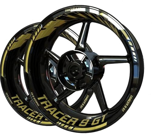 Calcomanía Ruedas Pegatinas para Llantas De Motocicleta para Yamaha Tracer 9 GT 9GT TRACER9GT. Adhesivos Reflectantes Impermeables para Ruedas Al Agua al Sol Llanta Pegatina(Color 4)
