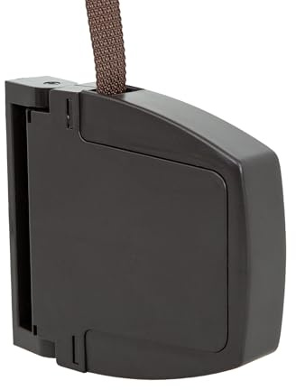 TELKES - Recogedor Plegable con Cinta 20mm Enrollador Abatible Universal color Bronce para Persiana Enrollable Instalación en Pared o Marco Ventana Sistema Resistente y Duradero (Bronce, Cinta 20mm)