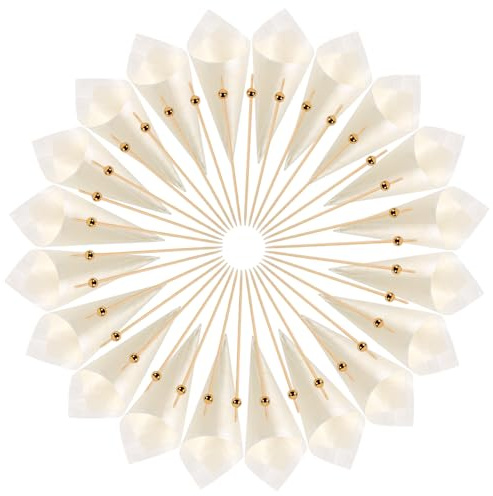 DRESSOOS Juego de Conos de Madera para Hacer Helados DIY Palillos para Aperitivos, Material y Madera, Adecuado para Fiestas y Reuniones