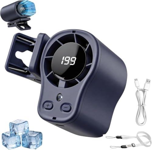 Famanianda Car Clip On Air Conditioner Fan, 2026 USB Personal Cooler with 360° Rotation, 199 Speeds & Semi-Cooling Technology, LED Display Portable Mini Fan for Car, Desktop & Camping