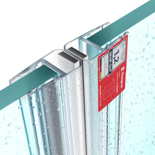 STEIGNER Joint magnetique douche UKM02 162 cm (1 pc.) - Joint porte de douche d’angle, pentagonale, arrondie, en niche ou quart de cercle avec porte 6-8 mm - Étanchéité, Protection contre les fuites