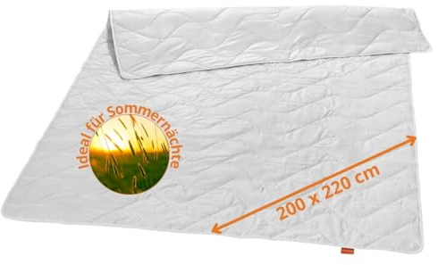 sleepling Sommerdecke 200x220 cm, Wildseidendecke, Sommerbettdecke leicht | Bettdecke 200 x 220 cm, Bezug aus 100% Baumwolle, Made in EU, waschbar