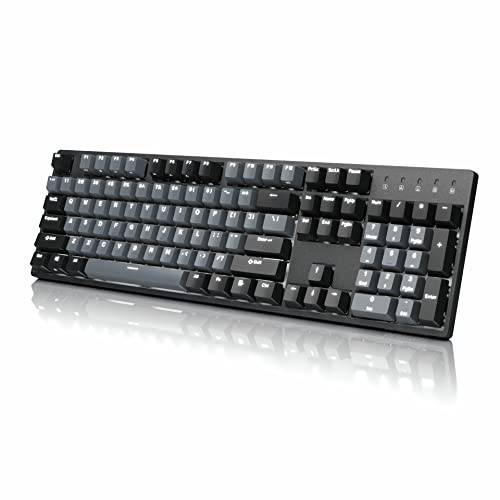 Durgod Taurus K310 Clavier Mécanique de jeu complet - Rétro-éclairage, 104 Touches, US Layout, USB C, Touches Doubleshot PBT, Touches Programmables, Windows & Mac (Cherry MX Silent Red, Gris)