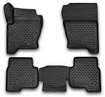Element Passgenaue Premium 3D Gummimatten Fussmatten passend für Land Rover Discovery, Mk4 IV, 2009-2016, 4 TLG, Schwarz