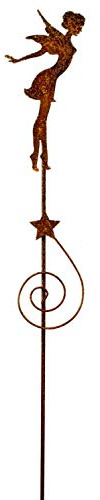 Manufaktur Lichtbogen Rost Gartenstecker Elfe 112 cm hoch - Edelrost Gartendeko rostige Metall-Deko