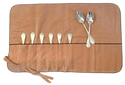 Hagerty Silver Guard Cutlery Roll Bestecktasche für Silber & Versilbertes 66x41 cm, Praktisch-Silberbesteck Aufbewahrung mit Anlaufschutz, Besteckhalter für Esslöffel mit 12 Fächern