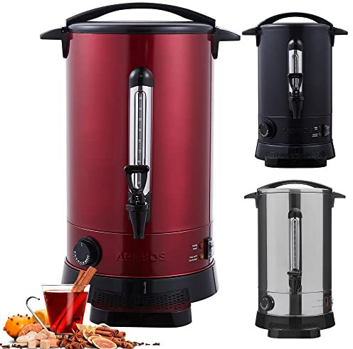 Arebos Distributeur de Boisson Chaudes 1650W | Chaudière à eau 20L 90 Tasses | Marmite à Vin Chaud en Inox | Thé Café Soupe Dispositif de réchauffement | Réglage de la température 30-110°C