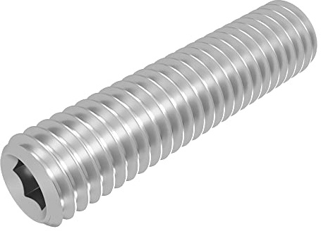 SECCARO Gewindestift mit Kegelkuppe M6 x 25 mm, Edelstahl V2A VA A2, DIN 913 / ISO 4026, Innensechskant, 20 Stück