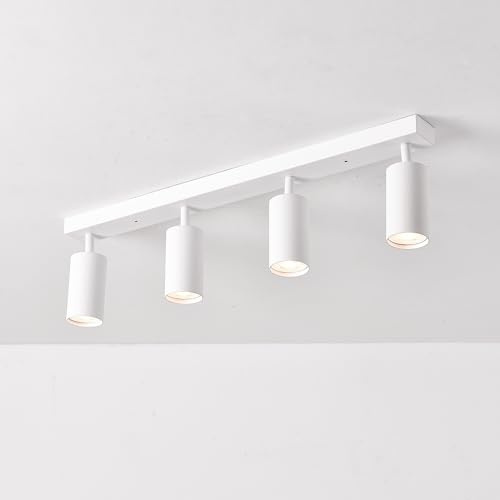 M2 OUTLET Aufbauleuchten: LED 4-flammig schwenkbare Deckenleuchte | Deckenspots mattweiß für LED Spot, normale Halogen