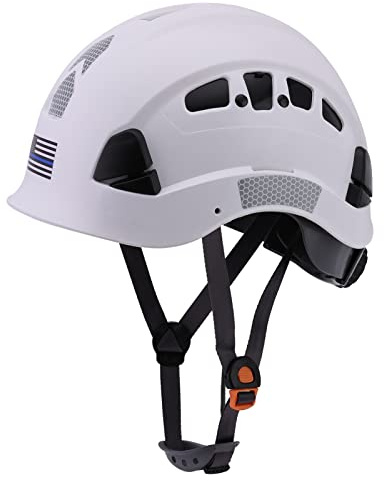 LOHASTAR Hard Hats Bau-Sicherheitshelm, verstellbar, belüftet, Arbeitshelm, ANSI Z89.1 genehmigt, OSHA-Schutzhelm, Bauhelm (weiß)