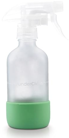 Wundermix – WunderClean Sprühflasche Glas (240ml) zum Befüllen | Glas-Sprühflasche mit Silikon-Bruchschutz, ideal für WunderClean Reiniger, Sprayflasche leer