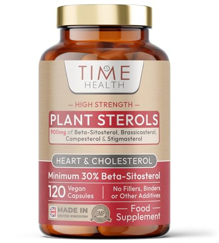 Plant Sterols - 900mg 30% Beta-Sitosterol - Vegan - UK Made | High Strength - Cholesterol & Heart Support - GMP Standards - Zero Additives