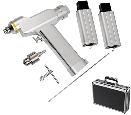 Caphstion Veterinary Cannulated Bone Drilling Orthopedic Drill Machine Suitable for Kirschner Needles, Aluminum Alloy with Battery x 2