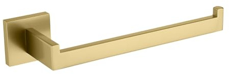 TASTOS Premium Stainless Steel Hand Towel Holder, Square Hand Towel Ring Heavy Duty Wall Mounted Modern Hand Towel Bar for Bathroom Kitchen, Brushed Gold
