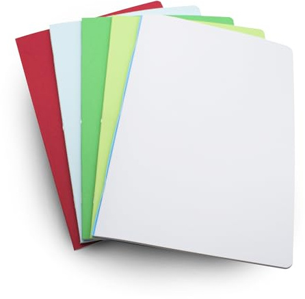 DOJA Barcelona | A4 geheftete Notizbücher | 5er Pack | 48 weiße Blätter von 70g | Softcover | 210x297mm | A4 geheftetes Notizheft unliniert | zufällige Farben, Skizzenbuch, Schulheft ...