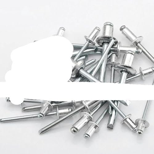 100 Stück M3,0 (3 mm) M3,2 (3,2 mm) weiße Zink-Kuppelkopf-Aluminiumnieten, Blindnieten, Länge 3–16 mm, M3,2 x 5