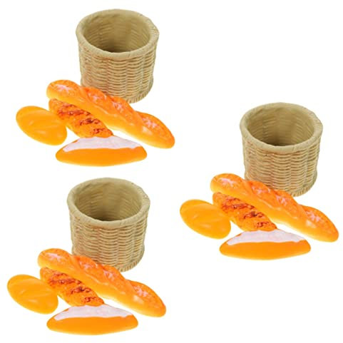 UPKOCH 3 Sätze Puppenhausbrot Mini Puppenhaus-Food-Modell Ornament Modelle DIY simulierte Requisite puppenhaus DIY Dekoration Lebensmittel Baby Kunsthandwerk Dekorationen Kind schmücken