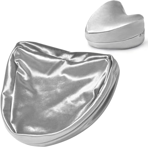Knie-Kissenbezug, 24,9 x 24,9 x 15 cm, Bein-Kissenbezug, Kontur-Kissenbezug für herzförmiges Kniekissen (grau)