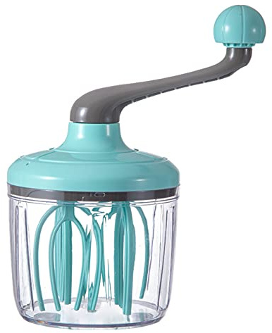 Glanhbnol Batteur à œufs manuel avec manivelle à faible bruit de 1100 ml pour mélanger la crème en mousse, fouet mélangeur rapide, outils de cuisson, batteur à œufs à manivelle pour enfants