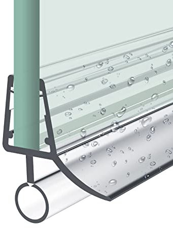 Heilmetz Joint porte douche 600mm,Imperméable, Joint de douche en PVC pour les portes de douche en verre de 7-8mm,découpable,installation facile, avec bulle ronde (S02,1 pièce)