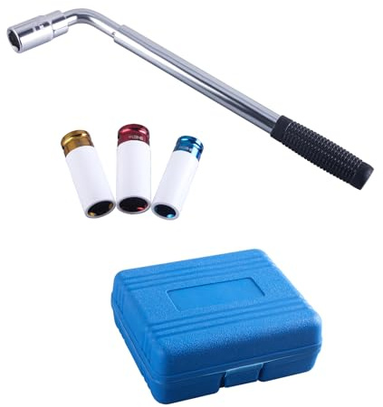 AOMIKITSTU Schlagschrauber Nüsse, Steckschlüsselsatz 3 Stück, Schoneinsätze Schonnüsse 17mm, 19mm, 21mm, Schoneinsätze Steckschlüssel mit 1 Reifenschlüssel
