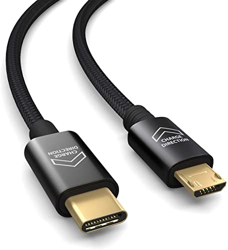 PAXO Cable de 1 m MICRO USB a USB C, OTG, carga dispositivos USB C, cable de carga, adaptador de carga, cable de datos, USB 2.0