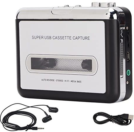 Tape Music Player, Kassetnrekorder Convert Old Tapes To Mp3, Stereo 3.5Mm Usb Cassette Player, Conertidor De Casset A Usb With Earphone, Smaller, Better Than Recorder, Easy Convert, Play, Edit With