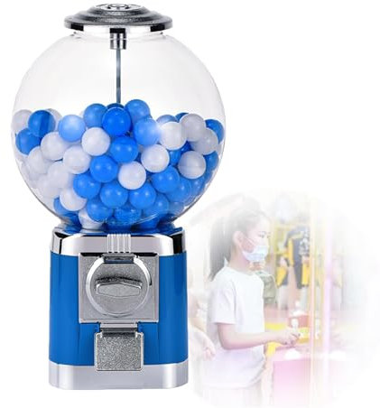 LwiftGal Capsules Vending Machine, Candy Gumball Vending Machine, Toy Balls Dispenser for Gadgets, Round Bouncy Ball Dispenser for Game Retail Stores,Blue
