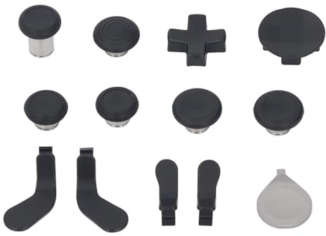 Asixxsix Paquete Completo de Componentes para Elite Controller Series 2, 1 Estuche de Transporte, 1 Base de Carga, 6 Palancas de Pulgar, 4 Paletas, 2 Almohadillas D, 1 Herramienta, Negro,