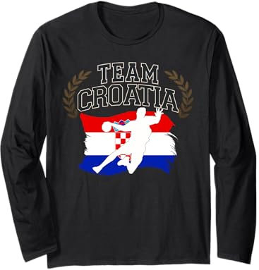 Handball Kroatien Trikot Handballspieler Handballspiel Langarmshirt